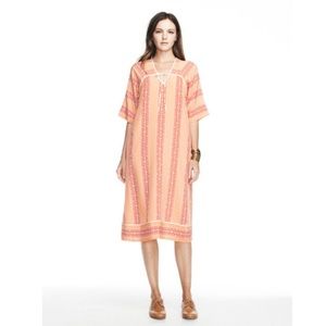 NWT Lauren Moffatt Coral Creeper Tie Front Dress